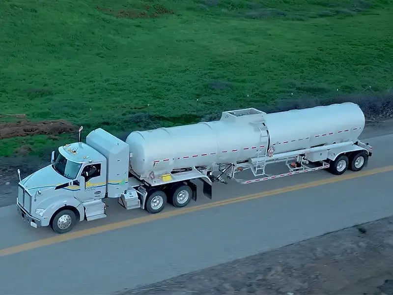 Gazelle tanker truck on the road