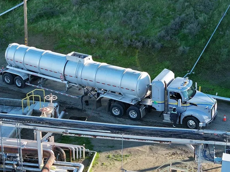 Gazelle tanker truck in worksite