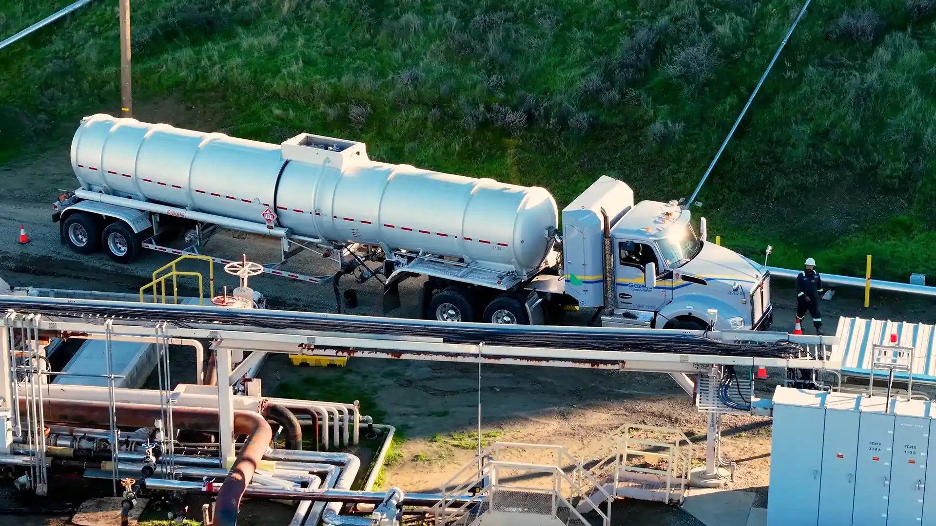 Tanker truck on Gazelle workside