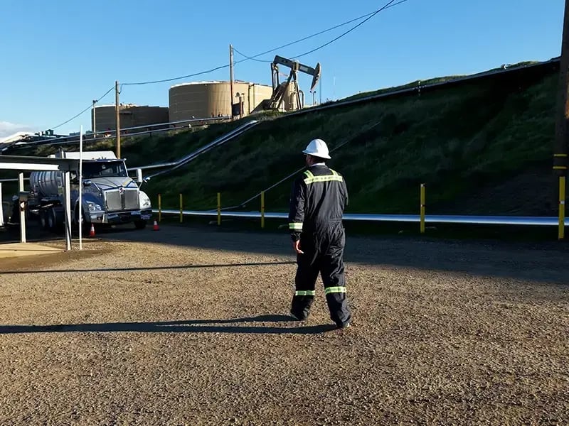 Gazelle safety worker walking to worksite